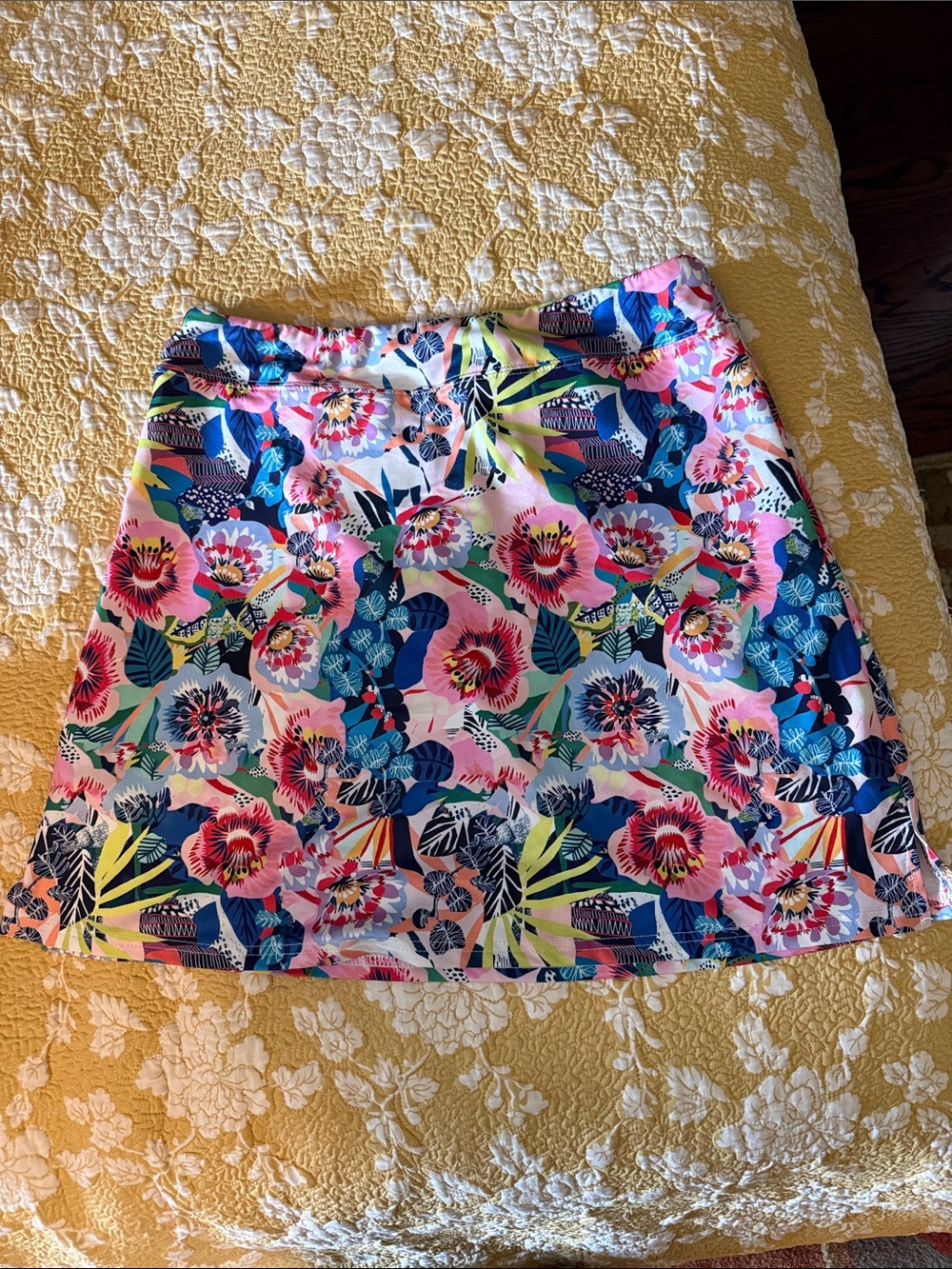 Ekouaer Floral Golf Skort Medium Colorful Athletic Skirt with Built-In Shorts